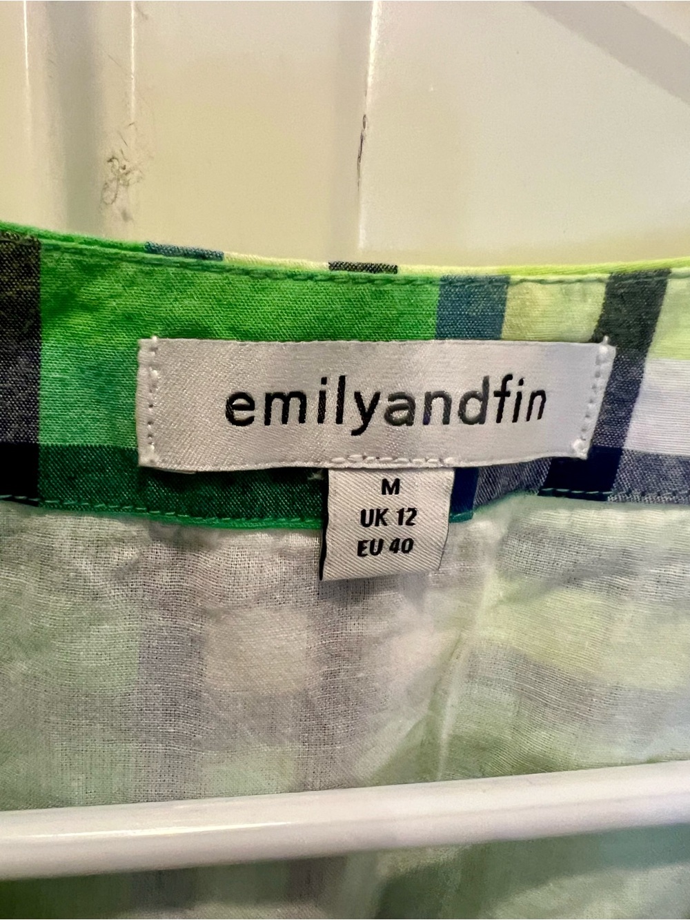 Emily and Fin Green Plaid Women's Dress